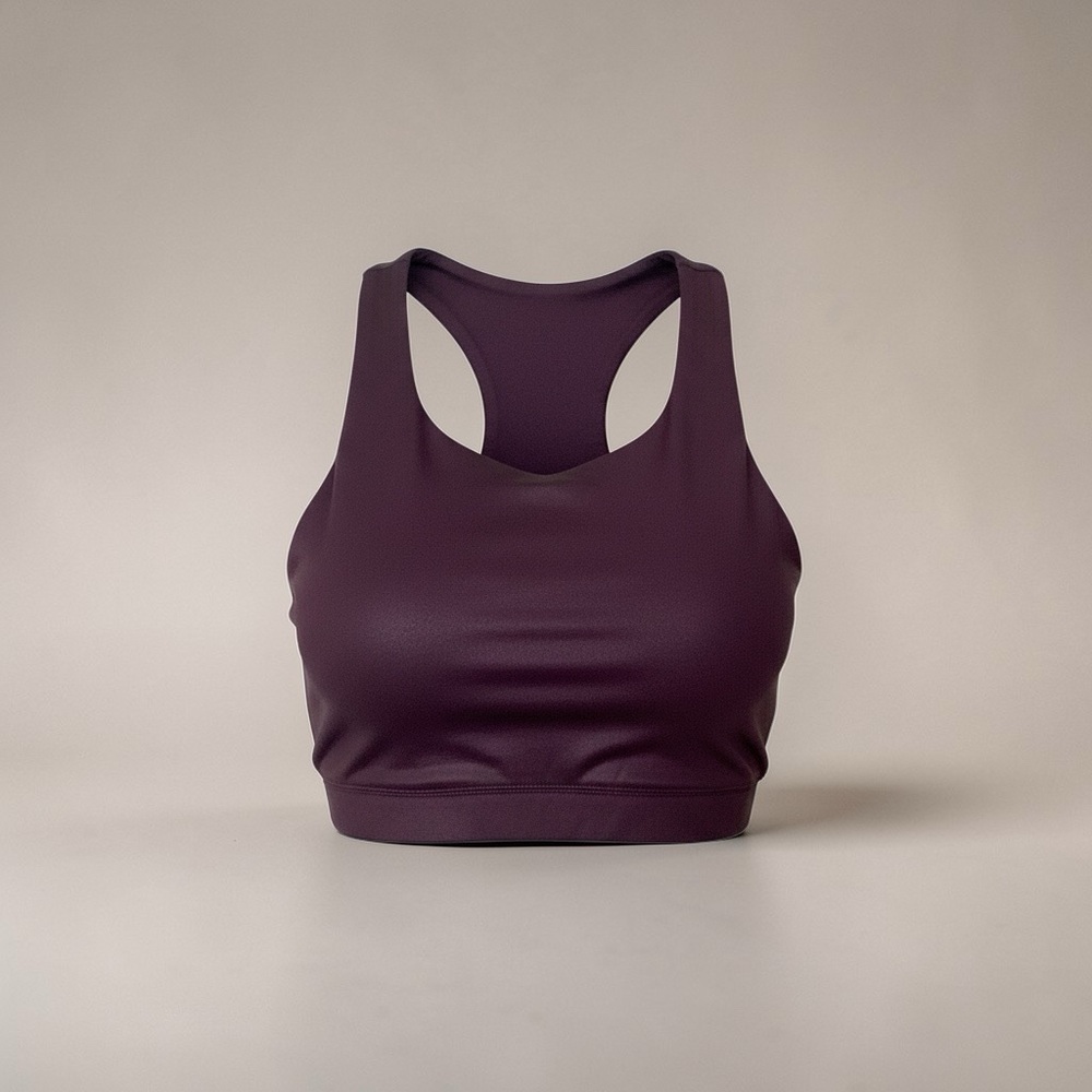 Seamless Racerback Crop Bra - Deep Plum